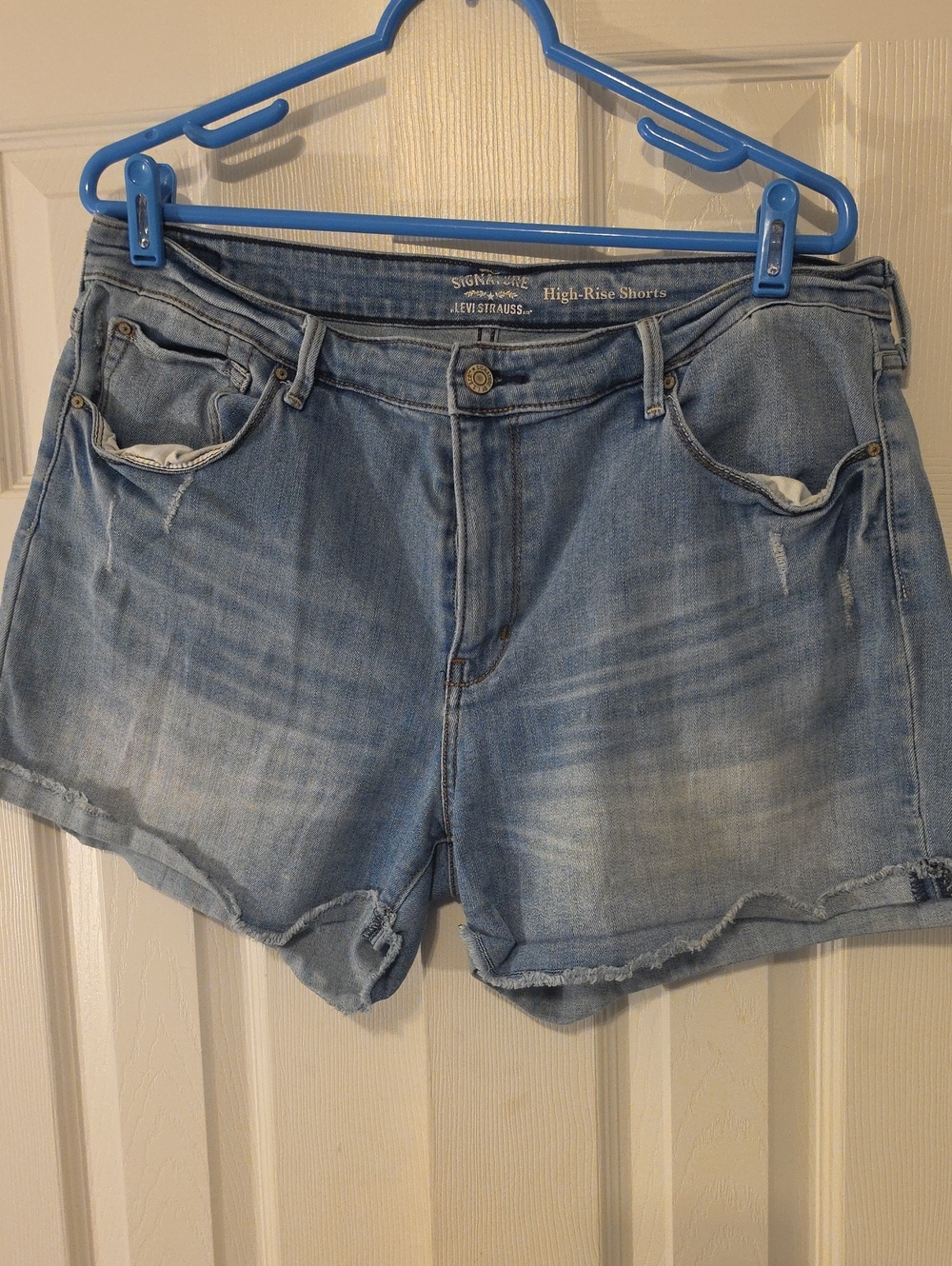 Levi's Light Blue High-Rise Denim Shorts